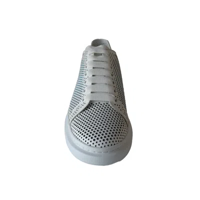 Alexander Mcqueen Perforated Leather Oversized Sneakers White Red In White