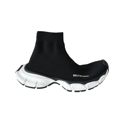 Balenciaga 3xl Sock Recycled Knit Sneakers Black White In Black