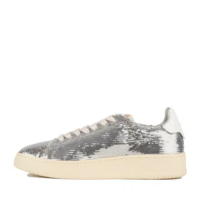 Autry Sequined Low Top Sneakers With Fabric Upper In Multi