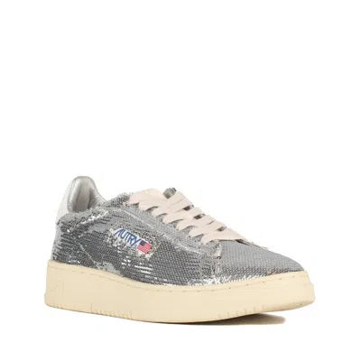 Autry Sequined Low Top Sneakers With Fabric Upper In Multi