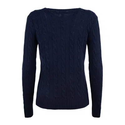 Ralph Lauren Blue Wool And Cashmere Cable-knit Crew-neck Sweater In Blue