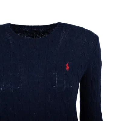 Ralph Lauren Blue Wool And Cashmere Cable-knit Crew-neck Sweater In Blue