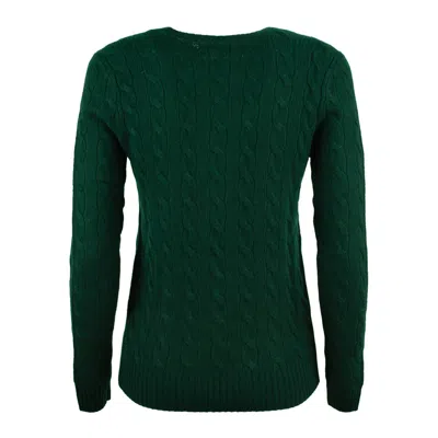 Ralph Lauren Green Wool And Cashmere Cable-knit Crew-neck Sweater In Green