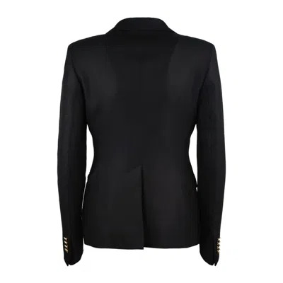 Tagliatore Black Single-breasted Blazer In Virgin Wool In Black