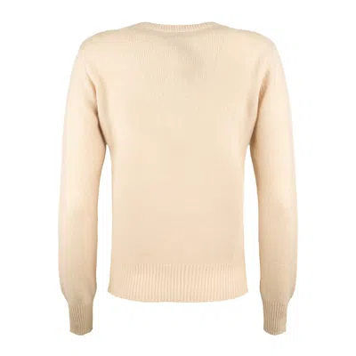 Etro Beige Wool And Cashmere Sweater With Embroidery In Brown