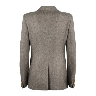 Tagliatore Single-breasted Wool Herringbone Blazer In Gray