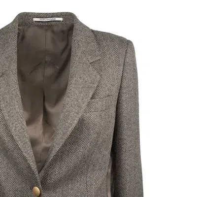 Tagliatore Single-breasted Wool Herringbone Blazer In Gray