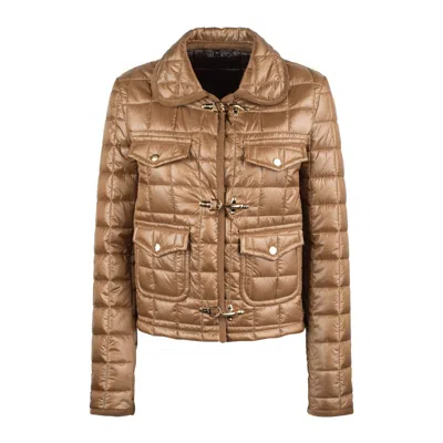 Fay 3 Hooks In Checkered Technical Fabric In Brown