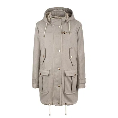 Fay Wool And Cashmere Cloth Parka In Neutral