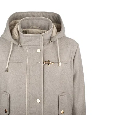 Fay Wool And Cashmere Cloth Parka In Neutral