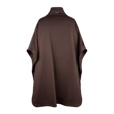 Herno Luxury Wool And Ultralight Nylon Poncho In Brown
