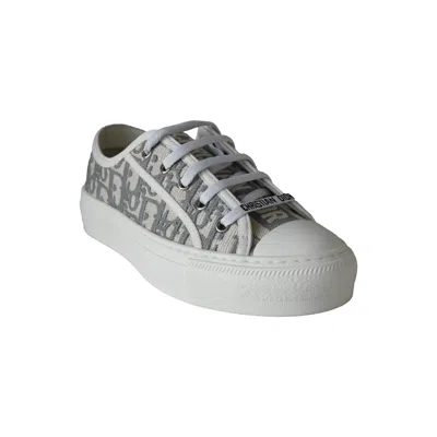 Dior Wmns Walk'n' Embroidered Canvas Low Top Grey In Gray