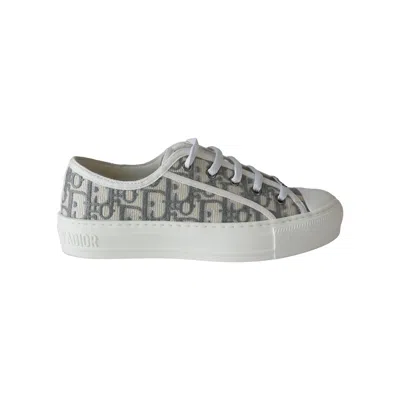 Dior Wmns Walk'n' Embroidered Canvas Low Top Grey In Gray