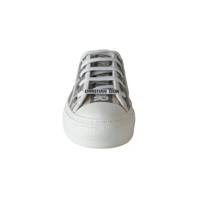 Dior Wmns Walk'n' Embroidered Canvas Low Top Grey In Gray