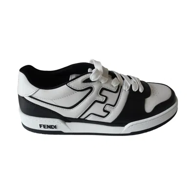 Fendi Leather Sneakers With Ff Lateral Logo In Black