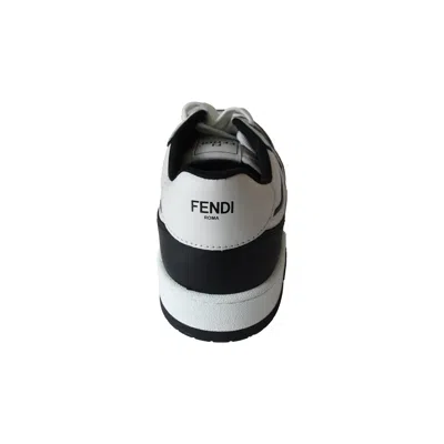Fendi Leather Sneakers With Ff Lateral Logo In Black