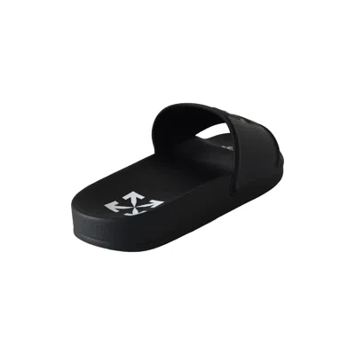 Off-white Arrow Logo Slides Black In Black
