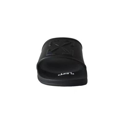 Off-white Arrow Logo Slides Black In Black
