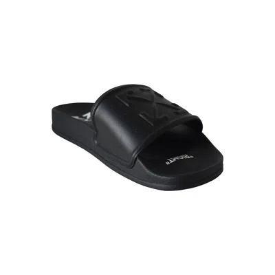 Off-white Arrow Logo Slides Black In Black