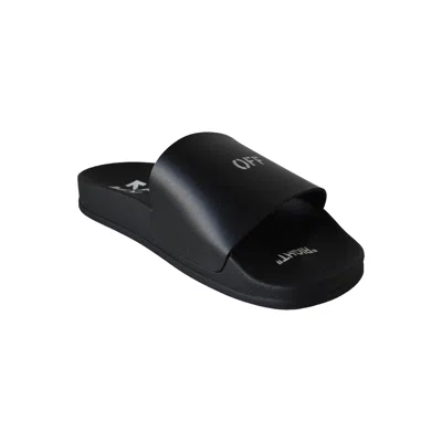 Off-white Pool Slide Rubber Sandals Black In Black