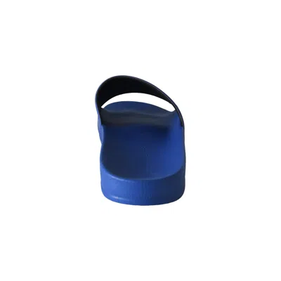 Palm Angels Logo-print Sliders Blue In Blue