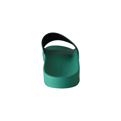 Palm Angels Logo-print Sliders Green In Green