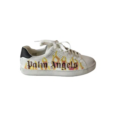 Palm Angels Spray Print Flame Logo Sneakers In Neutral