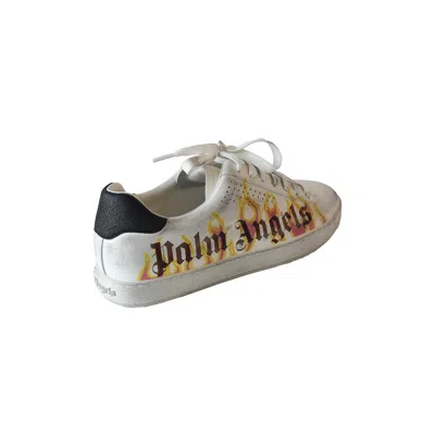 Palm Angels Spray Print Flame Logo Sneakers In Neutral