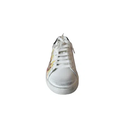 Palm Angels Spray Print Flame Logo Sneakers In Neutral