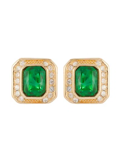 Pre-owned Dior Emerald Necklace Earring Set In Gold