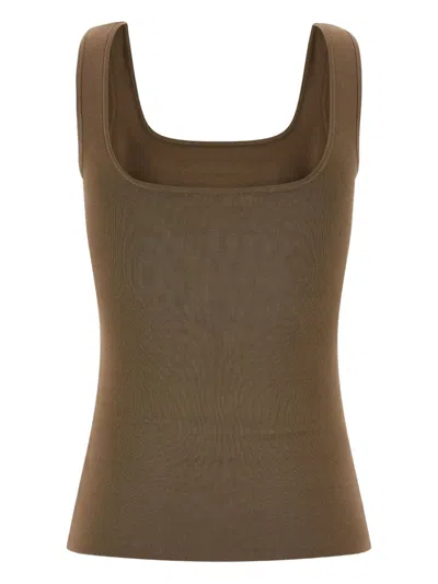 Entire Studios Viscose Top Tops Beige In Brown