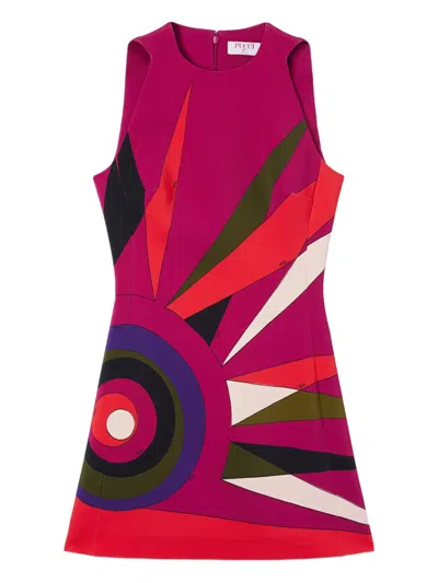 Pucci Stylish Sleeveless Dress Bold Print In Multi
