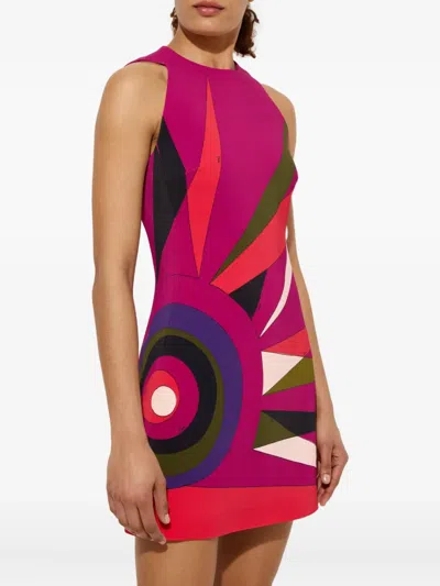 Pucci Stylish Sleeveless Dress Bold Print In Multi