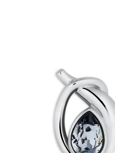 Oscar De La Renta Looped Teardrop Earrings In Silver