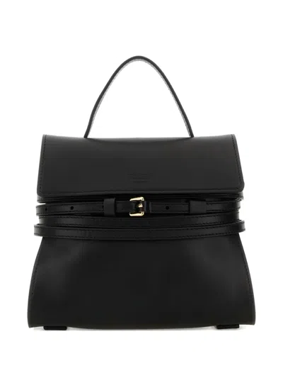 Moschino Structured Sheepskin Shoulder Bag In Black