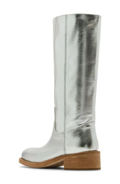 Steve Madden Riggs Knee High Boot In Silver