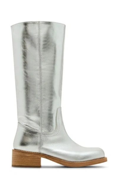 Steve Madden Riggs Knee High Boot In Silver