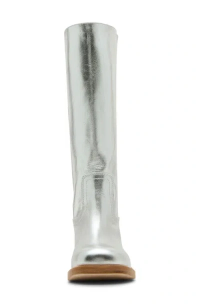 Steve Madden Riggs Knee High Boot In Silver