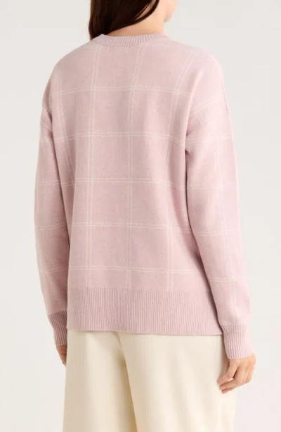 Nordstrom Rack Patterned Crewneck Sweater In Pink