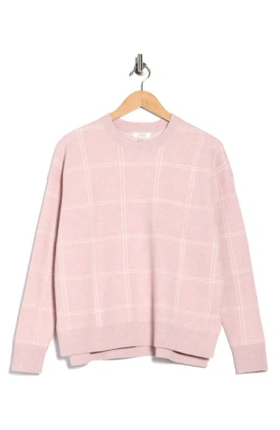 Nordstrom Rack Patterned Crewneck Sweater In Pink