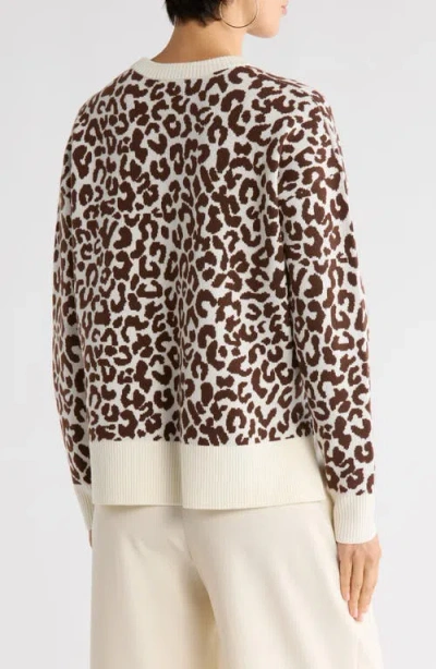 Nordstrom Rack Patterned Crewneck Sweater In Brown