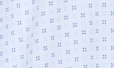 Construct Micro Geometric Print Stretch Button-up Shirt In Blue