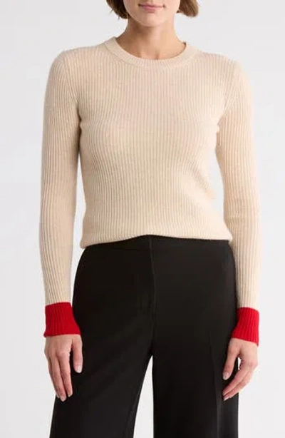 Magaschoni Cashmere Rib Sweater In Neutral