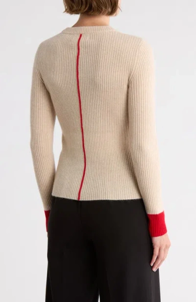 Magaschoni Cashmere Rib Sweater In Neutral