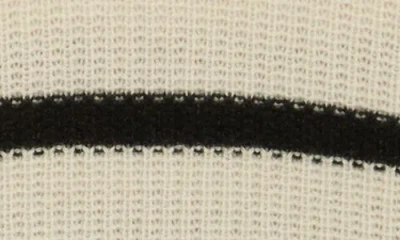 Nordstrom Cashmere Stripe Mock Neck Ribbed Sweater In Neutral