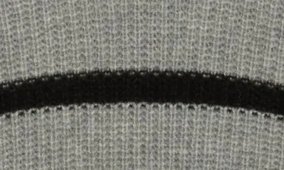 Nordstrom Cashmere Stripe Mock Neck Ribbed Sweater In Gray