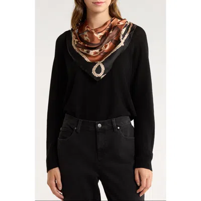 Steve Madden Equestrian Status Satin Square Scarf In Multi