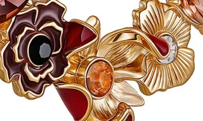 Guess Floral Drop Clip-on Earrings In Gold