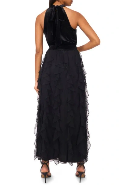 Halogen ® Halter Neck Cascading Ruffle Maxi Dress In Black