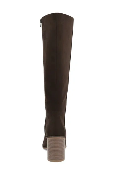 Mia Women's Sabrena Stacked Heel Side Zip Tall Boots In Brown